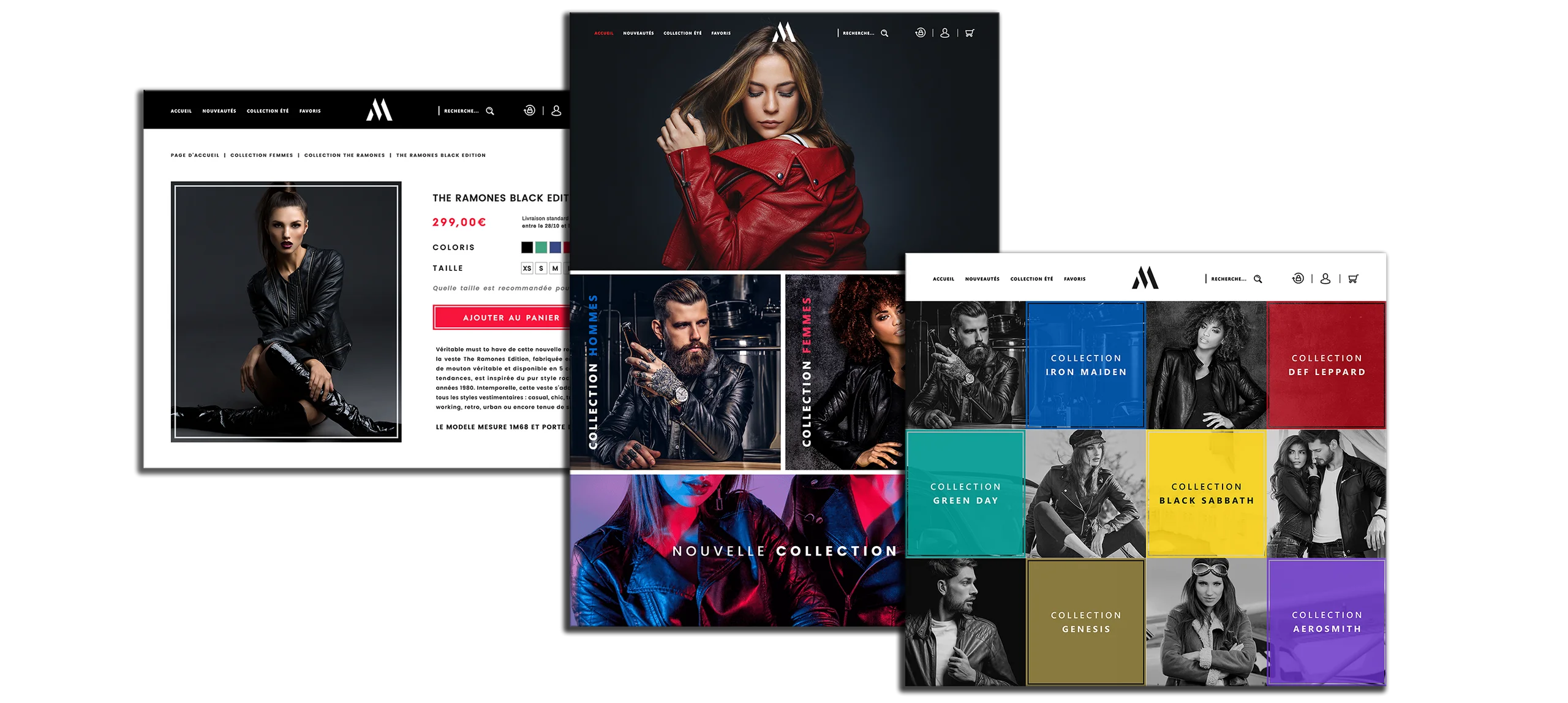 Découvrez le Projet de conception de site e-commerce pour la marque Madison à travers la page d'accueil et les pages internes.