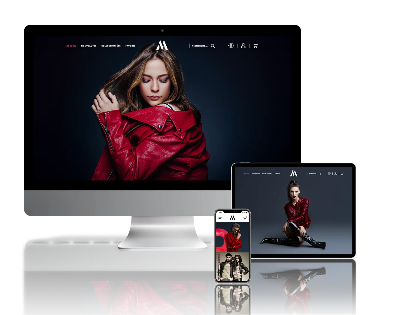 Projet de Conception de site ecommerce pour la marque de veste en cuir Madison en version PC et Responsive.